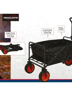 CESTOVNÍ A PLÁŽOVÝ VOZÍK VELKÝ SKLÁDACÍ S RUKOJETÍ REDCLIFFS