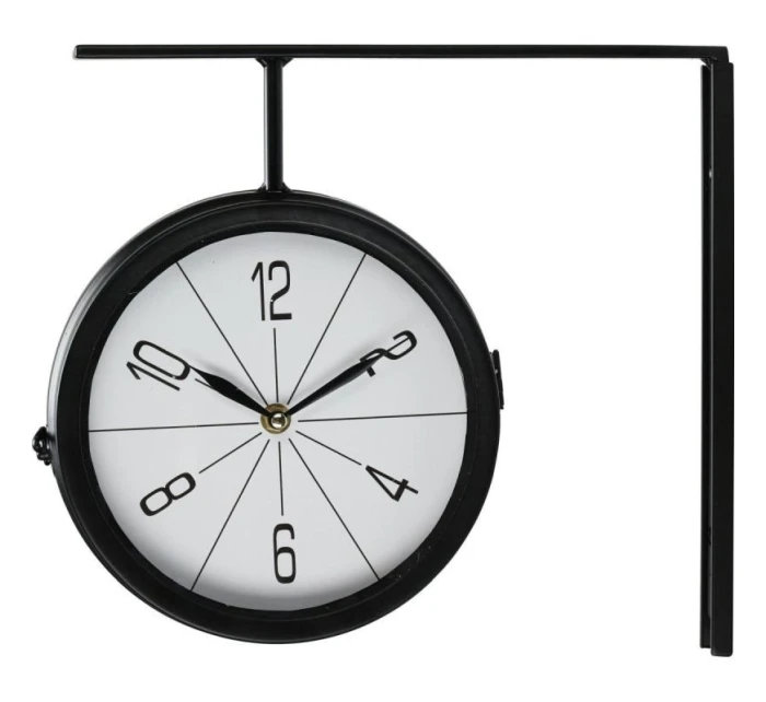 NÁDRAŽNÍ NÁSTĚNNÉ HODINY OBOUSTRANNÉ 30X9X28CM VYNIKAJÍCÍ DOMÁCÍ POTŘEBY