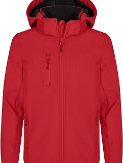 Clique Classic Softshell Jkt Jr Dětská 3-vrstvá softshellová bunda s kapucí 67.0909 red