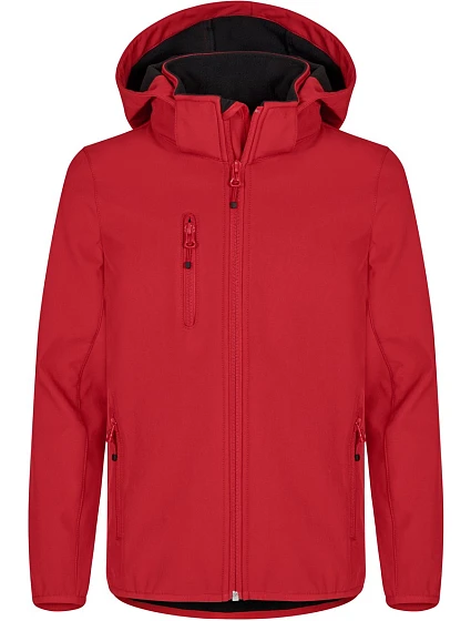 Clique Classic Softshell Jkt Jr Dětská 3-vrstvá softshellová bunda s kapucí 67.0909 red