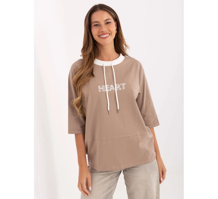 Bluzka RV BZ model 21406714 ciemny bezowy - FPrice