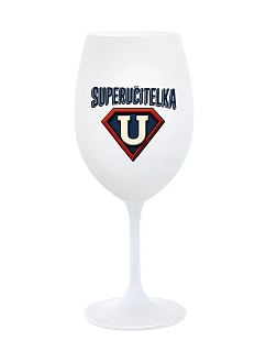 SUPERUČITELKA (ZNAK) - bílá sklenice na víno 350 ml