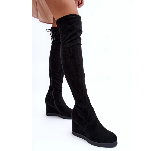 Kozačky na klínu NS362P černé - Step in style