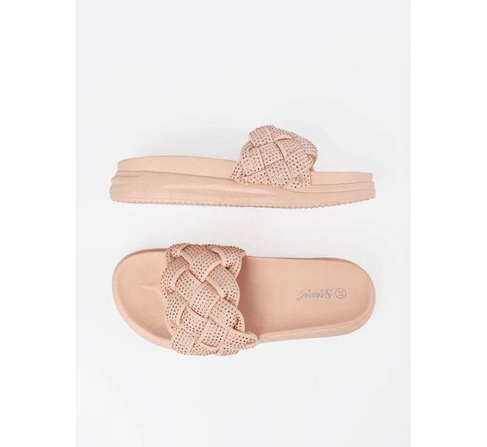 Zajímavé  nazouváky dámské růžové platforma