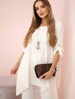 Sada halenky + kalhot s přívěskem světle béžová