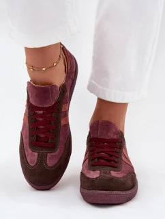 model 21707340 Semišové Nízké Dámské Tenisky Bordó - Zazoo