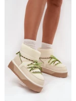 Dámské sněhule na platformě D.Franklin – jasně béžové