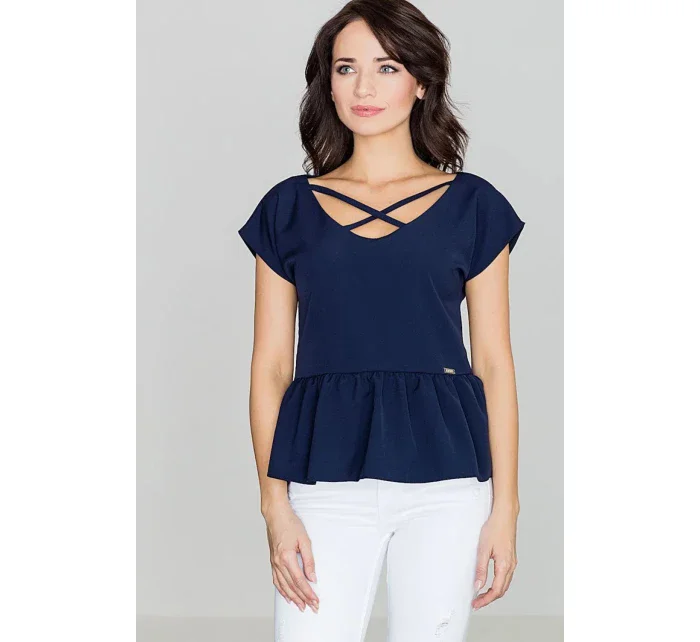 Dámská halenka K396 114306 tm .modrá - Lenitif