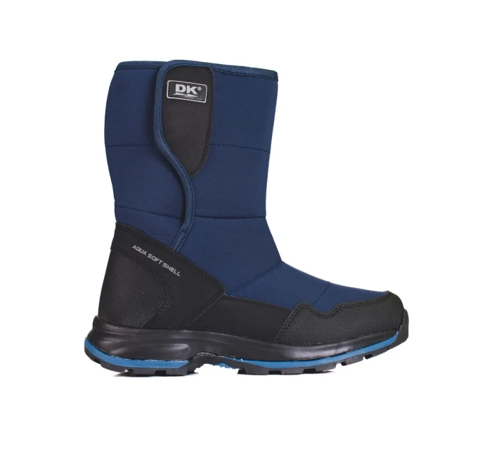 Trendy dámské modré  sněhule bez podpatku