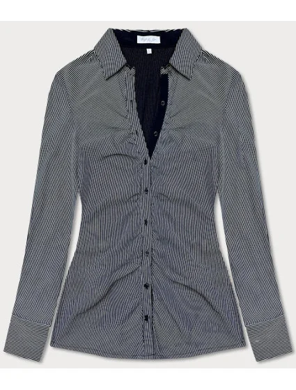 Tmavě modrá dámská pruhovaná košile model 18485797 - Forget me not FASHION