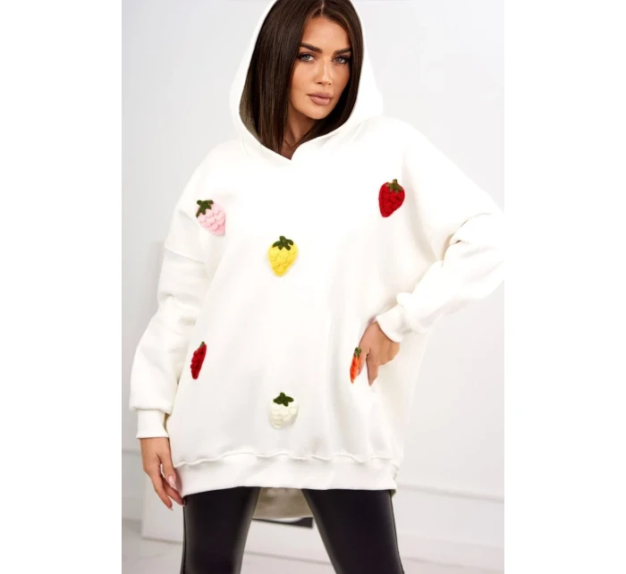 Zateplená mikina s model 19049176 motivem ecru - K-Fashion Zateplená mikina s model 19049176 motivem ecru - K-Fashion