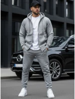 Pánská rozepínací mikina s kapucí šedá BX2412 Pánská rozepínací mikina s kapucí šedá BX2412