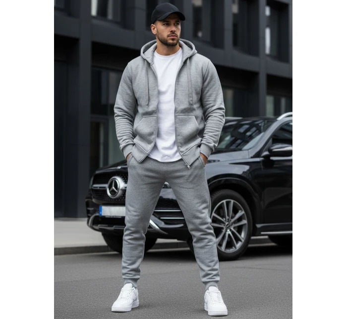 Pánská rozepínací mikina s kapucí šedá BX2412 Pánská rozepínací mikina s kapucí šedá BX2412