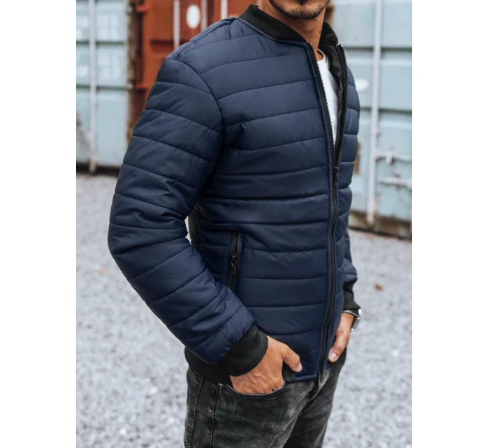 Pánská prošívaná bunda bomber navy blue FashionStreet TX2205z
