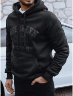 Pánská zateplená mikina s potiskem černá model 21992979 - Dstreet