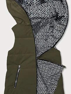 Oboustranná dámská vesta v khaki barvě model 18485823 - S'WEST