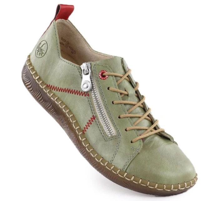 Dámské pohodlné zelené polobotky Rieker N2401-54