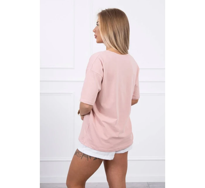 Halenka s potiskem Magic dark powder pink