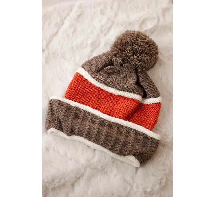 Dámská čepice Kinga K297 cappuccino+rudy Dámská čepice Kinga K297 cappuccino+rudy