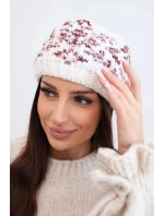 Dámská zimní vlněná čepice s ozdobnými krystalky K399 černá