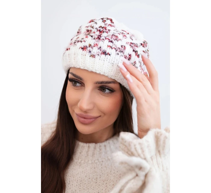 Dámská zimní vlněná čepice s ozdobnými krystalky K399 černá