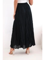 Dámská maxi bavlněná sukně s gumičkou v pase černá