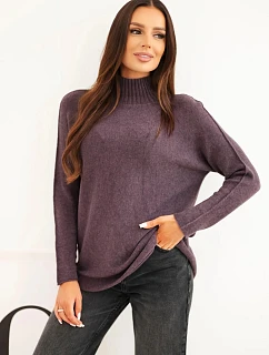 Dámský svetr z viskózy s rolákem a dlouhým rukávem model 22540816 - K-Fashion