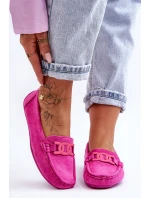 Dámské módní semišové mokasíny růžové model 21625591 - Boto