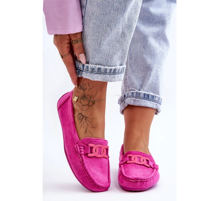 Dámské módní semišové mokasíny růžové model 21625591 - Boto