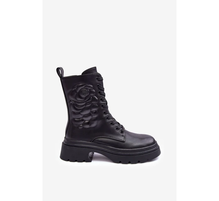 Ocieplané Kožené Workery Botky SBarski MR870-25 Černé