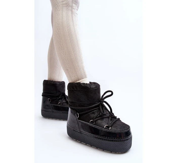 Dámské zimní boty s mašlí černé model 21644967 - Boto Dámské zimní boty s mašlí černé model 21644967 - Boto