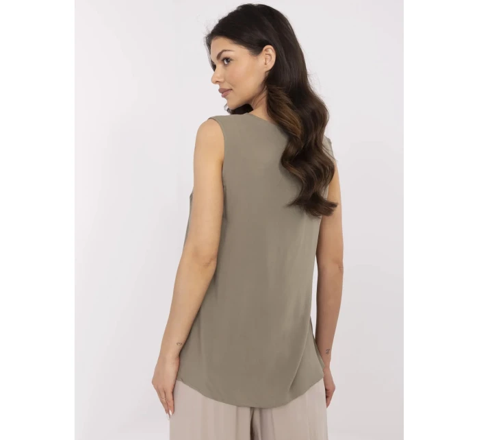 Halenka D73761M11218A khaki barva Halenka D73761M11218A khaki barva