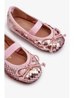 Dětské balerínky zdobené flitry, růžové Weries Dětské balerínky zdobené flitry, růžové Weries