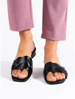 Luxusní černé nazouváky dámské bez podpatku Luxusní černé nazouváky dámské bez podpatku