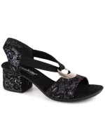 Pohodlné černé sandály Rieker W RKR679