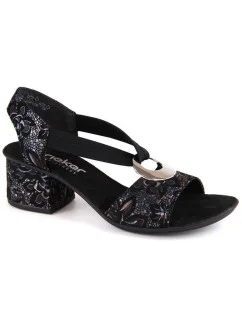 Pohodlné černé sandály Rieker W RKR679