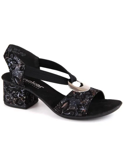 Pohodlné černé sandály Rieker W RKR679