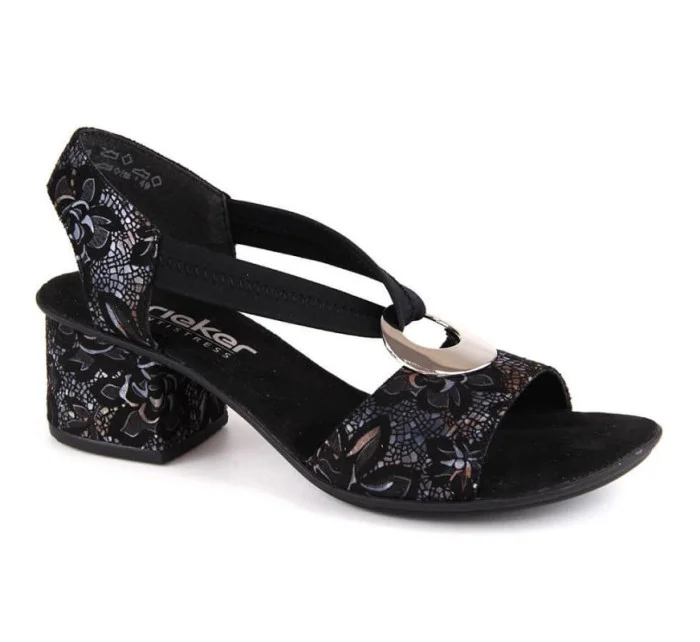 Pohodlné černé sandály Rieker W RKR679