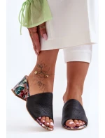 Dámské kožené lodičky na podpatku Lewski Shoes model 21626671 Černé - Boto