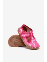 Pohodlné Pantofle Barefoot Dívčí S Srdíčky Na Suchý Zip Milami Fuchsie Talirae