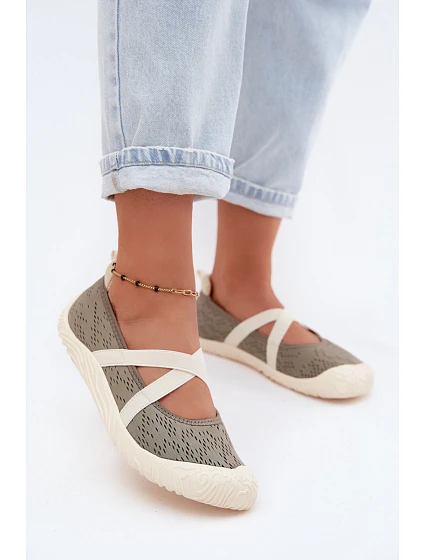 Sportovní baleríny s pásky  Zelené model 22149748 - Artiker