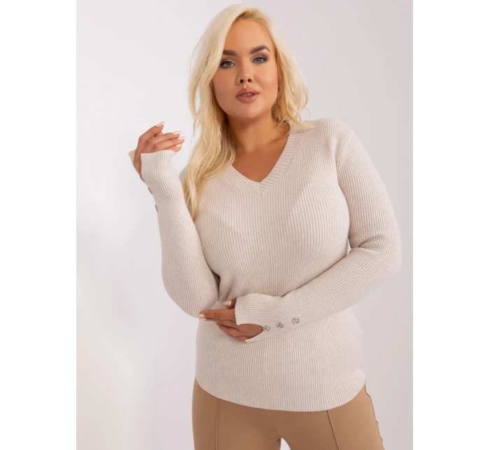 Sweter PM SW PM model 18949421 jasny beżowy - FPrice Sweter PM SW PM model 18949421 jasny beżowy - FPrice