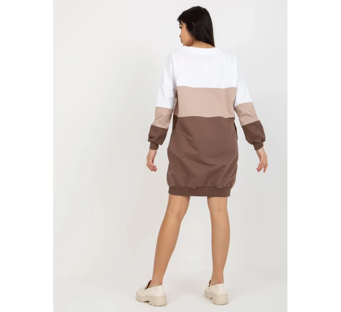 RV SK 8382 šaty.31 bílo-hnědá