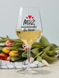 MEZINÁRODNÍ DEN ŽÍZNĚ - čirá nerozbitná sklenice na víno 470 ml
