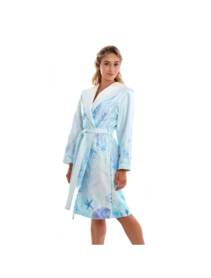 Dámský župan s kapucí  Světle modrý  model 18866164 - Vestis