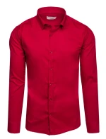 Pánská elegantní hladká červená košile SLIM FIT Dstreet model 21981651 - FashionStreet