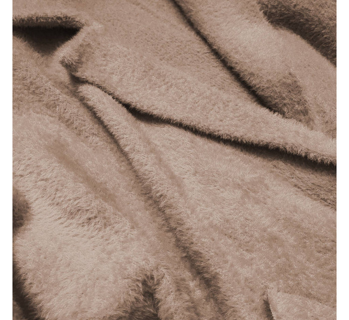 Dlouhý vlněný přehoz přes oblečení typu "alpaka" ve velbloudí barvě (7108)
