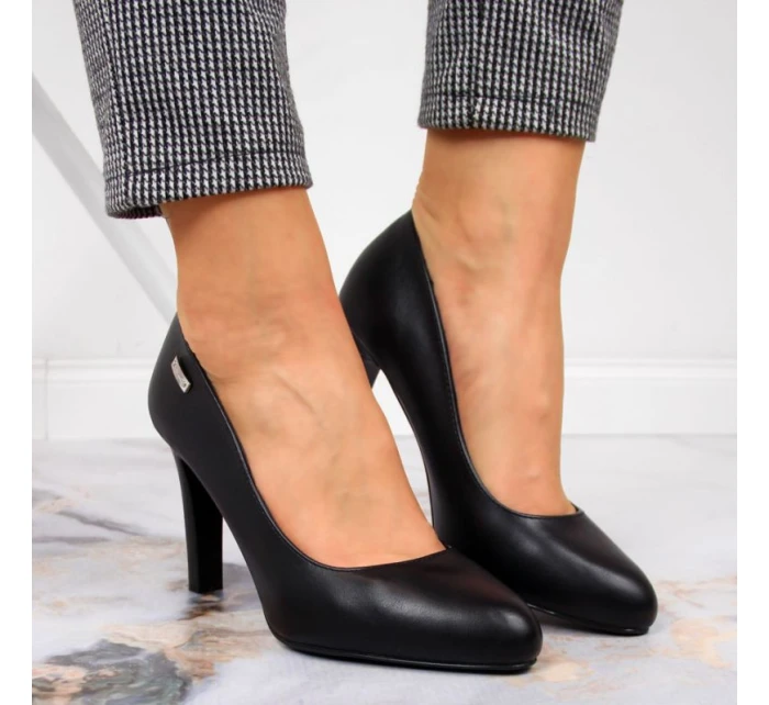 Dámské černé lodičky na podpatku W - Sergio Leone