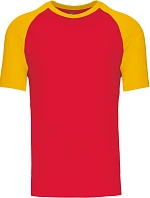 Kariban K 330 Baseballové tričko 20.K330 red/yellow
