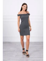 Španělské šaty s volánky grafitové Španělské šaty s volánky grafitové